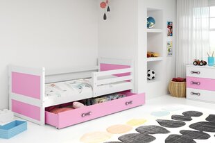 Vaikiška lova BMS115R, 80x190 cm, balta/rožinė kaina ir informacija | Vaikiškos lovos | pigu.lt