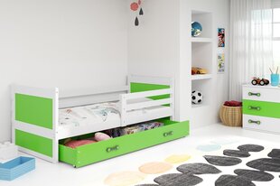 Vaikiška lova BMS119ZA, 90x200 cm, balta/žalia kaina ir informacija | Vaikiškos lovos | pigu.lt