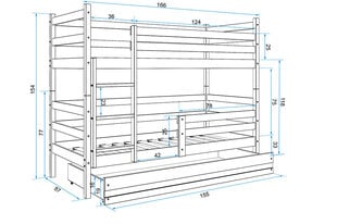 Детская кроватка BMS139PRZA, 80x160 см,  коричневый/зеленый цена и информация | Детские кровати | pigu.lt