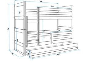 Детская кроватка BMS157B, 80x160 см, белый цена и информация | Детские кровати | pigu.lt