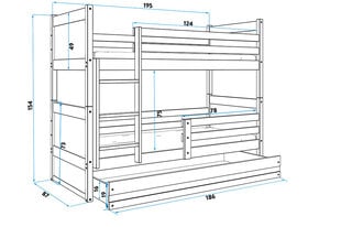 Детская кроватка BMS161B, 80x190 см, белый цена и информация | Детские кровати | pigu.lt