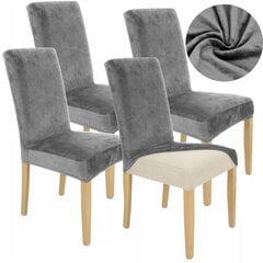 Чехлы для стульев, 4 шт., серого цвета цена и информация | Чехлы для мебели | pigu.lt