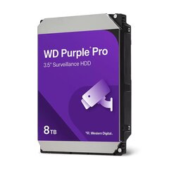 Western Digital Purple Pro Smart Video HDD 8TB vidinis kietasis diskas 7200 RPM 3.5" SATA kaina ir informacija | USB laikmenos | pigu.lt