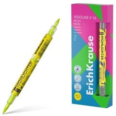 Dvipusis teksto žymeklis ErichKrause Visioline V-16 Brush Neon, 0.5-3.5mm, geltonas, 1vnt. kaina ir informacija | Rašymo priemonės | pigu.lt