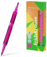 Маркер текстовый двусторонний ErichKrause Visioline V-16 Brush Neon, 0,5-3,5 мм цена и информация | Письменные принадлежности | pigu.lt