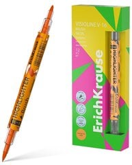 Маркер текстовый двухсторонний ErichKrause Visioline V-16 Brush Neon, 0,5-3,5мм, оранжевый, 1 шт. цена и информация | Письменные принадлежности | pigu.lt