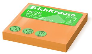 Клейкая лента для записей ErichKrause Neon, 75х75мм, 100 листов, неоновый оранжевый цена и информация | Канцелярские товары | pigu.lt