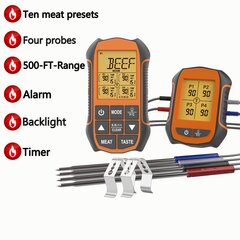 '1 беспроводной термометр для мяса для гриля и копчения' цена и информация | Кухонная утварь | pigu.lt