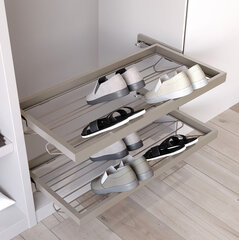 Modulinis batų stalčius Emuca Hack, 80 cm, pilkas kaina ir informacija | Spintos | pigu.lt