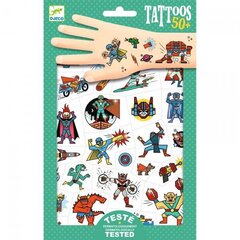 Tatuiruočių rinkinys vaikams Djeco Superherojai, 50+ vnt. цена и информация | Кисти для макияжа, спонжи | pigu.lt