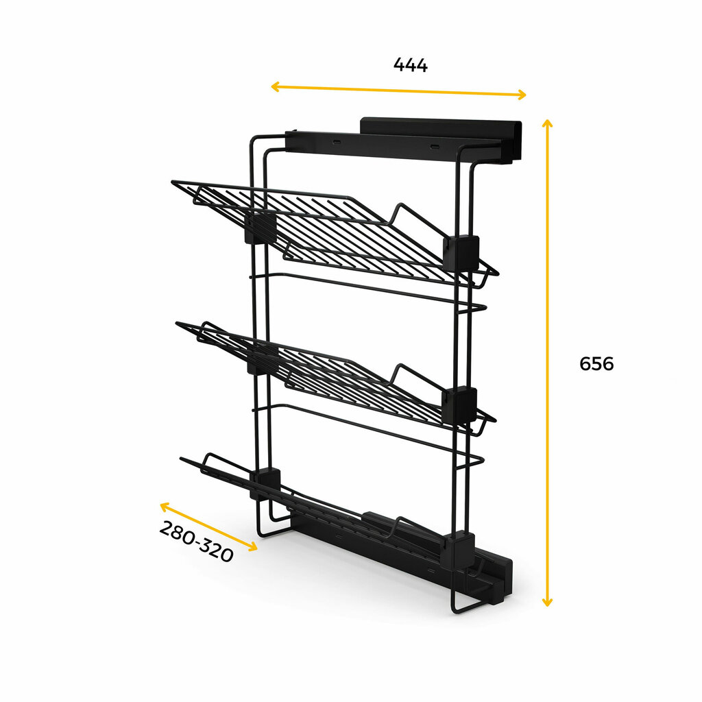 Batų lentyna Emuca Hack, juoda kaina ir informacija | Spintos | pigu.lt