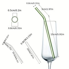 '4 vnt. daugkartinio naudojimo skaidraus stiklo šiaudeliai kokteiliams' kaina ir informacija | Virtuvės įrankiai | pigu.lt