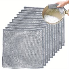 '10 vnt sidabrinės spalvos valymo šluostės magic indų rankšluostis' kaina ir informacija | Virtuvės įrankiai | pigu.lt