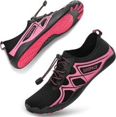 Обувь для плавания Sixspace 803, чёрная, розовая цена и информация | Обувь для плавания | pigu.lt