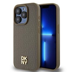 DKNY DKHMP14XPSHRPSW iPhone 14 Pro Max 6.7" brązowy|brown hardcase Leather Pattern Metal Logo MagSafe цена и информация | Чехлы для телефонов | pigu.lt