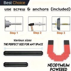 '1 шт. Магнитная полоска для ножей для стены' цена и информация | Ножи и аксессуары для них | pigu.lt