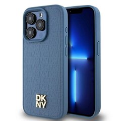 DKNY DKHMP15LPSHRPSB iPhone 15 Pro 6.1" niebieski|blue hardcase Leather Monogram Pattern Metal Logo MagSafe цена и информация | Чехлы для телефонов | pigu.lt