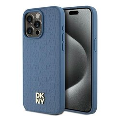 DKNY DKHMP15XPSHRPSB iPhone 15 Pro Max 6.7" niebieski|blue hardcase Leather Monogram Pattern Metal Logo MagSafe цена и информация | Чехлы для телефонов | pigu.lt