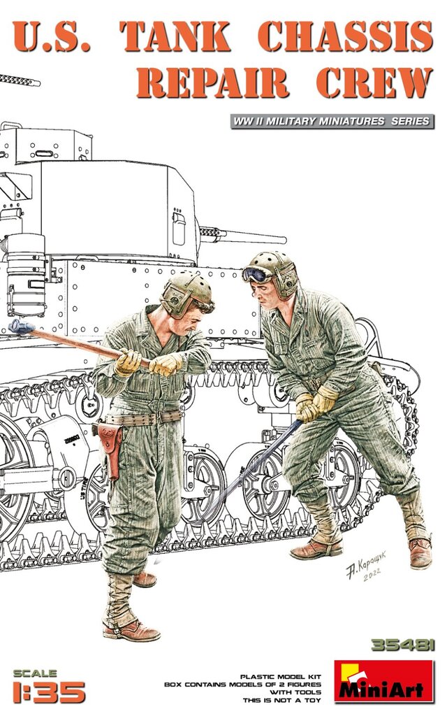 Klijuojamas modelis MiniArt 35481 U.S. Tank Chassis Repair Crew 1/35 цена и информация | Klijuojami modeliai | pigu.lt