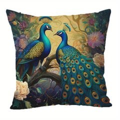 '1vnt  vintage peacock painting lininis pagalvės užvalkalas – vintažinio stiliaus' kaina ir informacija | Patalynės komplektai | pigu.lt