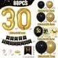 '88 vnt.  juodos ir auksinės spalvos balionų girliandos rinkinys 18/30/40/50 metų gimtadienio arkos balionas suaugusiems gimtadienio dekoravimui latekso balionų rinkinys' kaina ir informacija | Dekoracijos šventėms | pigu.lt