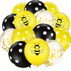 '12 vnt happy bee day balionai latekso taškeliai balionai auksiniai konfeti balionai bičių marginti balionai girlianda bičių dušui gimtadienio dekoracijos' kaina ir informacija | Dekoracijos šventėms | pigu.lt