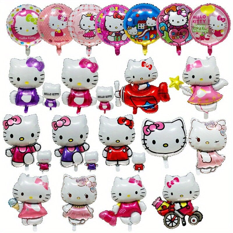 'Hello kitty aliuminio plėvelės balionas – animacinio filmo gyvūno forma' kaina ir informacija | Balionai | pigu.lt