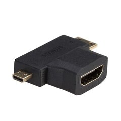 Адаптер Akyga HDMI F / MINI HDMI M + MICRO HDMI M AK-AD-23 цена и информация | Аксессуары для телевизоров и Smart TV | pigu.lt