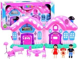 Sulankstomas lėlių namelis su baldais ir figūrėlėmis kaina ir informacija | Žaislai mergaitėms | pigu.lt