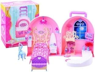 Nešiojamas lėlių namelis /lagaminas kaina ir informacija | Žaislai mergaitėms | pigu.lt