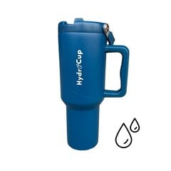 HydroCup termo puodelis su šiaudeliais XL, 1200 ml, mėlynas kaina ir informacija | Termosai, termopuodeliai | pigu.lt