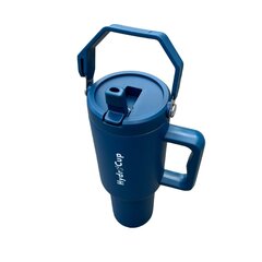 HydroCup termo puodelis su šiaudeliais XL, 1200 ml, mėlynas kaina ir informacija | Termosai, termopuodeliai | pigu.lt