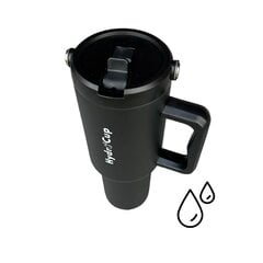 HydroCup termo puodelis su šiaudeliais XL, 1200 ml, juodas kaina ir informacija | Termosai, termopuodeliai | pigu.lt