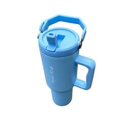 HydroCup termo puodelis su šiaudeliais XL, 1200 ml, mėlynas kaina ir informacija | Termosai, termopuodeliai | pigu.lt