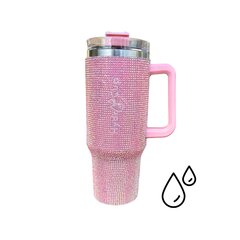 HydroCup termo puodelis su šiaudeliais XL, 1200 ml, rožinis kaina ir informacija | Termosai, termopuodeliai | pigu.lt