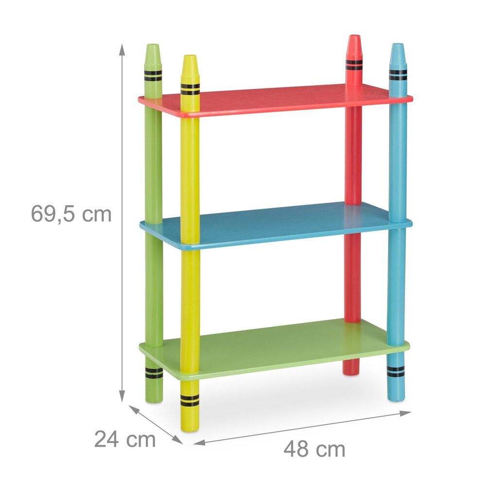 Spalvinga 3 dalių lentynėlė - Colorful kaina ir informacija | Vaikiškos lentynos | pigu.lt
