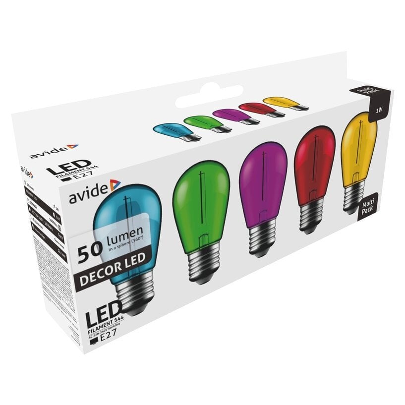 Avide LED lemputės girliandai 1W E27 Decor Filament, 5 vnt.t. kaina ir informacija | Elektros lemputės | pigu.lt