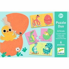 Dviejų dalių dėlionė Djeco Kiaušiniai, 12 d. kaina ir informacija | Dėlionės (puzzle) | pigu.lt