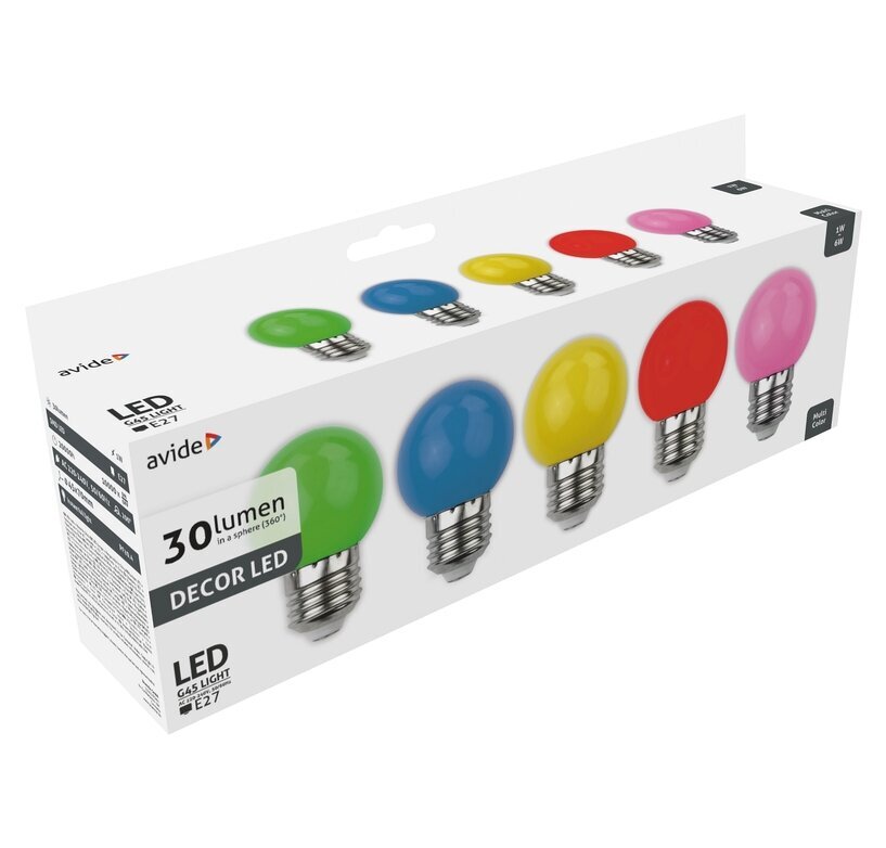 Avide LED lemputės 1W E27 Decor, 5 vnt. kaina ir informacija | Elektros lemputės | pigu.lt