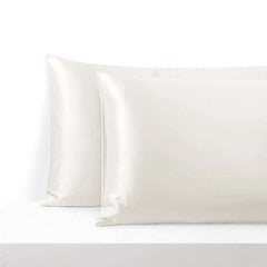 Mulberry šilko pagalvės užvalkalas su užtrauktuku 50x70cm, baltas kaina ir informacija | Dekoratyvinės pagalvėlės ir užvalkalai | pigu.lt