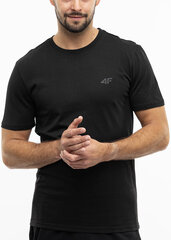 Marškinėliai vyrams 4F M1154 4FWSS24TTSHM1154 20, juodi цена и информация | Футболка мужская | pigu.lt