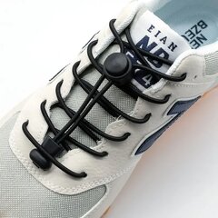 Шнурки для обуви без завязки с регулируемой пряжкой 2 пары, черные цена и информация | Средства для ухода за одеждой и обувью | pigu.lt