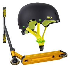 Трюковый самокат NKD Next Generation Gold + Шлем NKX Brain Saver, золотой цена и информация | Самокаты | pigu.lt