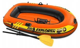 Pripučiama dvivietė Valtis Intex Explorer Pro 200, oranžinė цена и информация | Лодки и байдарки | pigu.lt