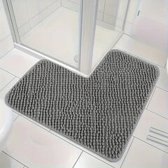 L formos vonios kambario kilimėlis Tech Zone, pilkas kaina ir informacija | Vonios kambario aksesuarai | pigu.lt