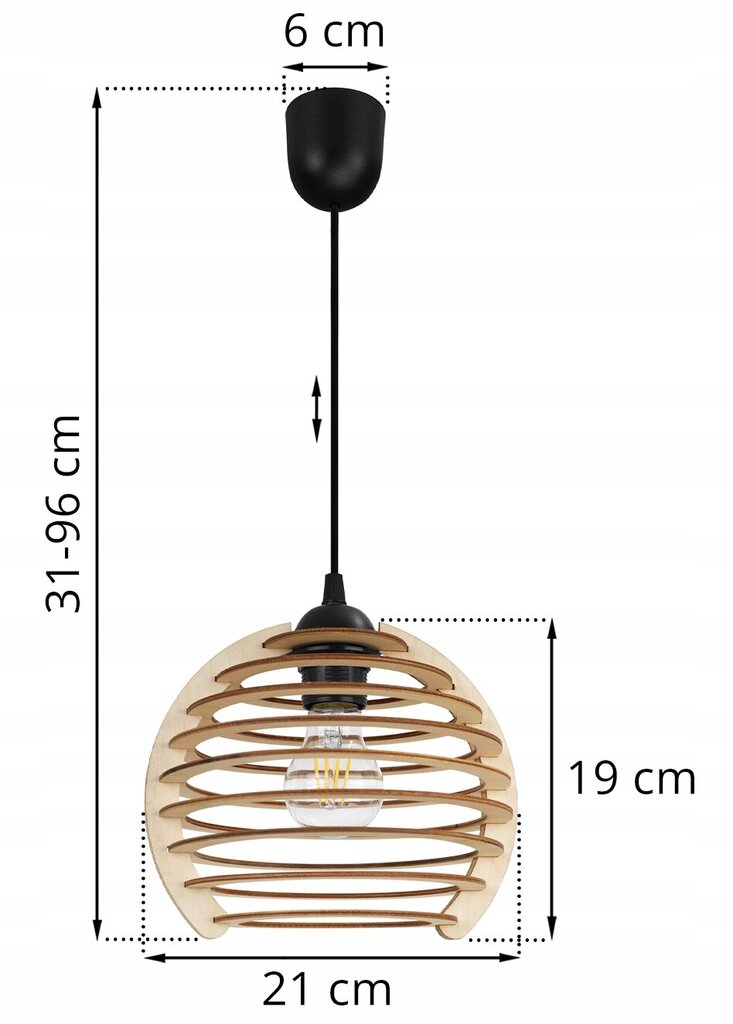 LightHome pakabinamas šviestuvas Timber kaina ir informacija | Pakabinami šviestuvai | pigu.lt