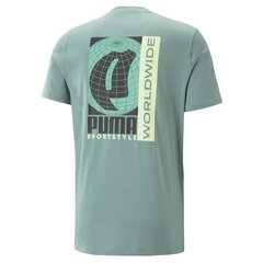 PUMA mėlynos spalvos laisvalaikio marškinėliai vyrams GRAPHICS Puma Global Tee Adriat - 62251484 62251484.XXL kaina ir informacija | Vyriški marškinėliai | pigu.lt