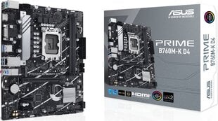 Asus Prime B760M-K D4 kaina ir informacija | Pagrindinės plokštės | pigu.lt