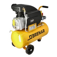 Kompresorius 24l, 8bar, 1.5kW, 198l/min Brenar kaina ir informacija | Kompresoriai | pigu.lt