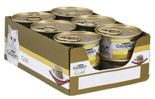 Набор из 12 мокрых кормов для кошек Gourmet GOLD куриный мусс 12 шт. по 85 г каждый цена и информация | Консервы для кошек | pigu.lt